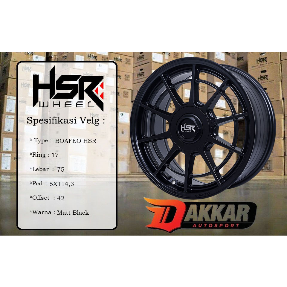 velg mobil ring 17 hsr boafeo untuk ertiga terios xpander innova civic