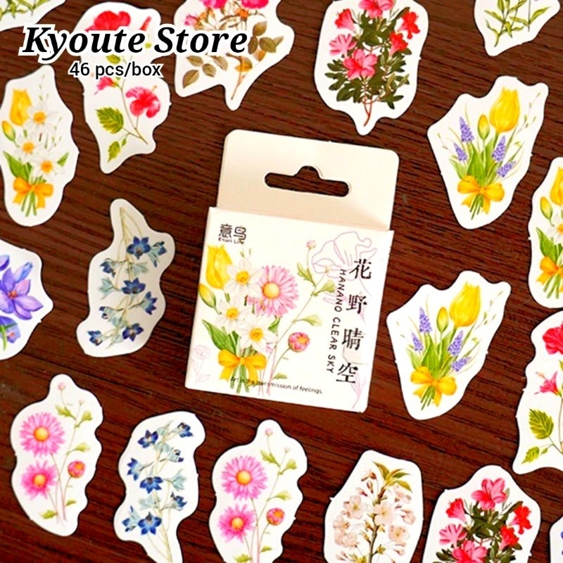 

46 pcs Sticker Beautiful Flowers Garden Bunga Journal Scrapbook Letter Seal