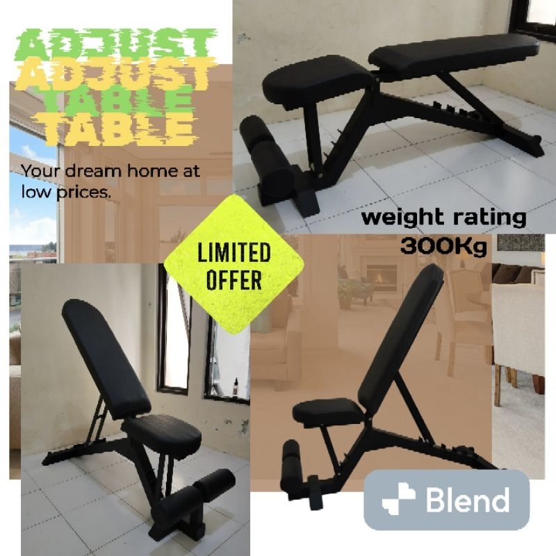 BG Sport Bench Press Adjustable Gym Weight Bench Kursi Fitnes