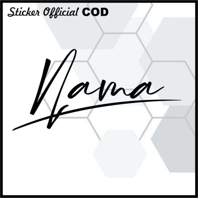

sticker nama sendiri, hanya 1 kata, inesial nama aja