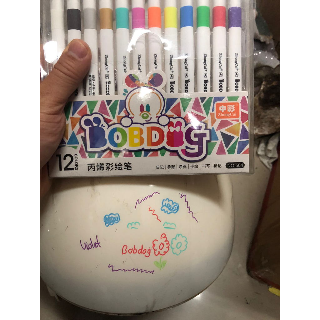 

spidol zongcai litte bobdog 12 warna acrylic ( permanen) kering di akrilik plastik