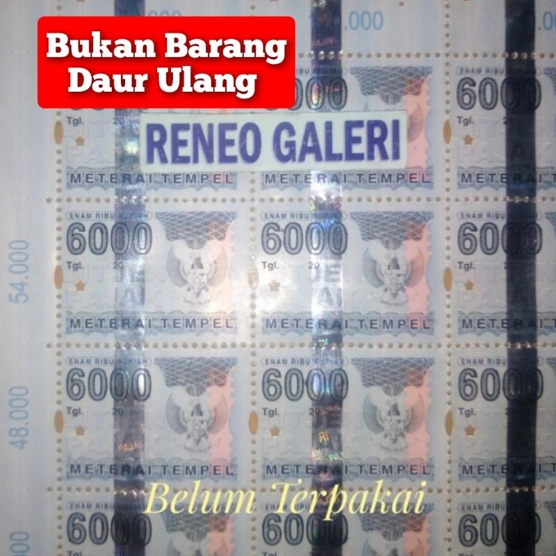 1 Biji Materai Original 6000 Rupiah tahun 2005 2006 2007 2008 2009 2010 lama meterai Rp 6.000 Asli M