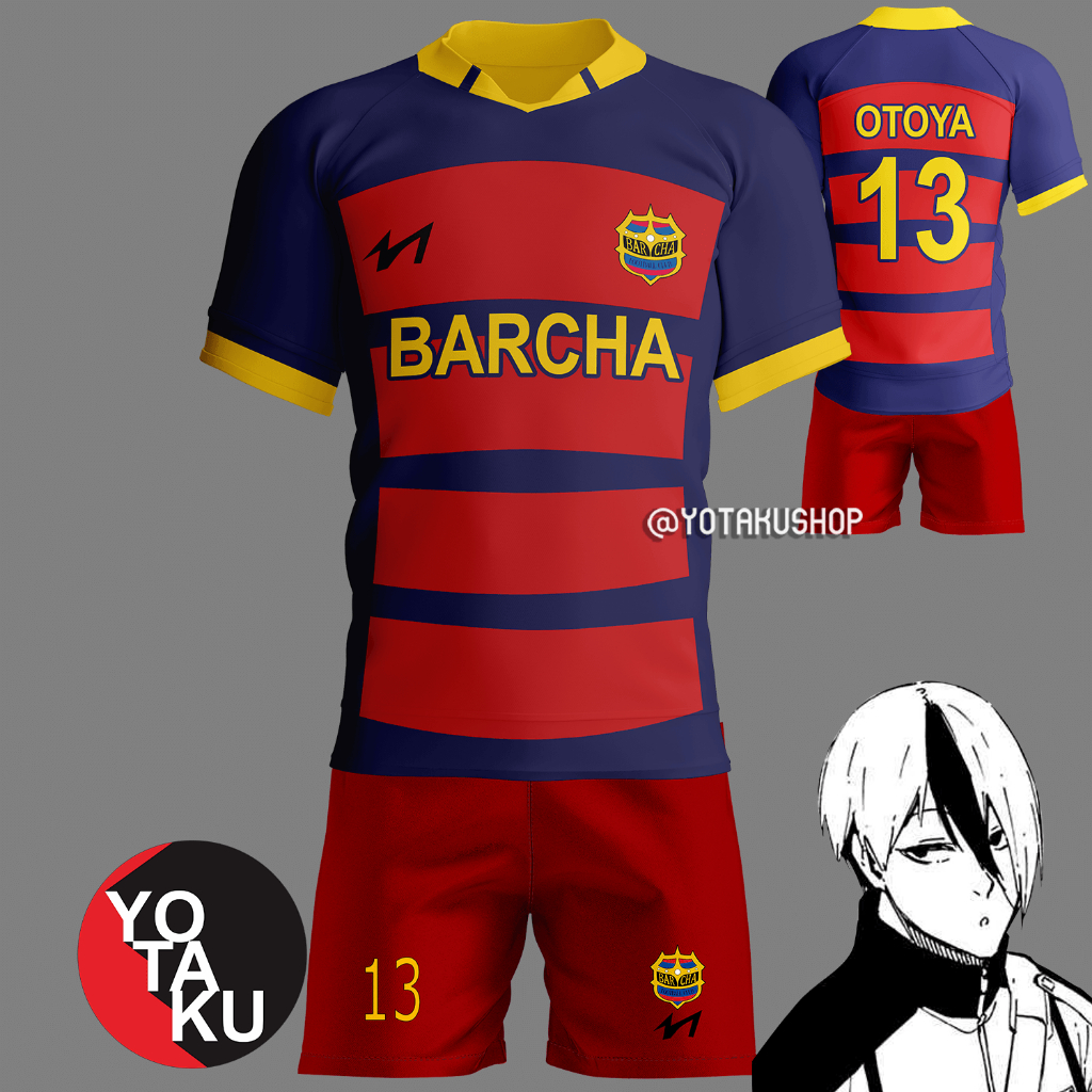 Jersey Anime Cosplay Blue Lock FC BARCHA Eita Otoya Full Set YOTAKUSHOP