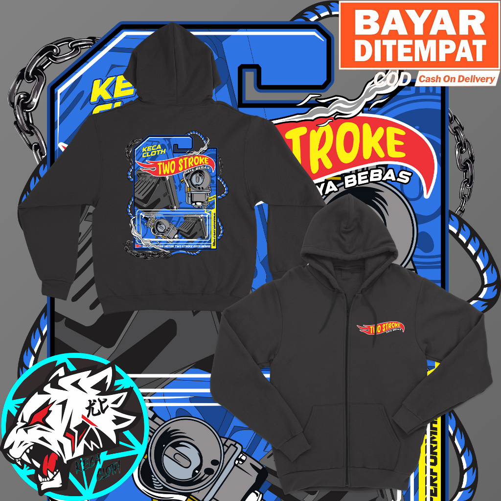 Jaket Zipper 2Stroke Two Stroke Gaya Bebas Hoodie 2tak Big Size Jumbo