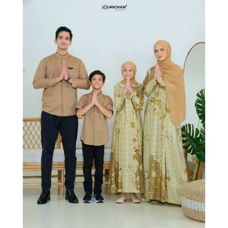 Sarimbit keluarga motif batik Famset lebaran sarimbit lebaran 2024 Baju Seragam Keluarga Sarimbit Ke