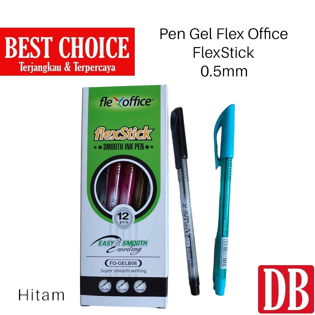 

Ballpoint / Pulpen FlexOffice FlexStick FO-GELB08 0.5mm Hitam(12 pcs)