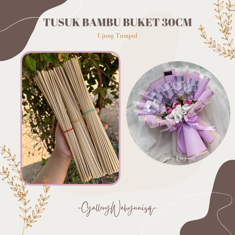 TUSUK BAMBU BUKET 30CM | TUSUK BUKET | TUSUK SATE SEMPOL | TUSUK BAMBU TUMPUL