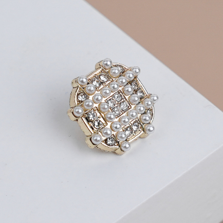 Kancing Kecil Mewah Pearl Mutiara Diamond 13mm Silver | Kancing Baju Kemeja Dress Gamis Aesthetic Bu