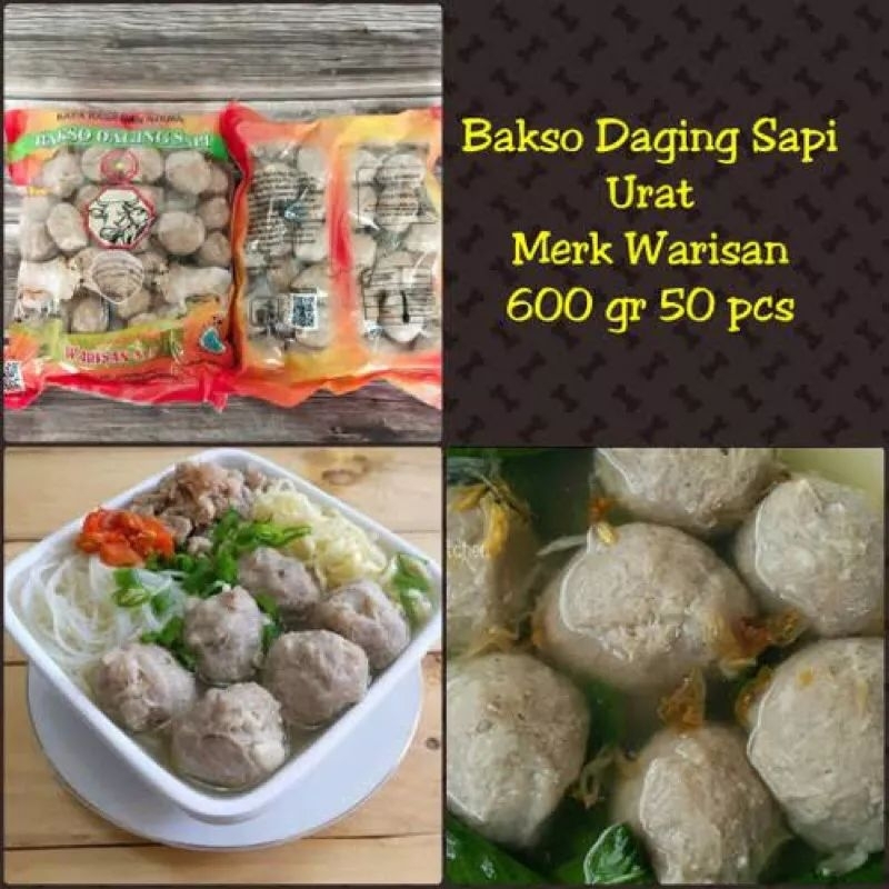 

Warisan Bakso Sapi Urat Oren 600gr isi 50