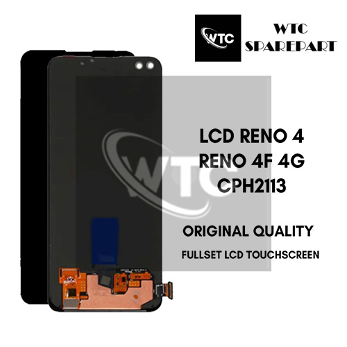Grosir LCD Oppo Reno 4 Super Amoled / LCD Oppo Reno 4F 4G CPH2113 Fingerprint ORIGINAL 100% Fullset 