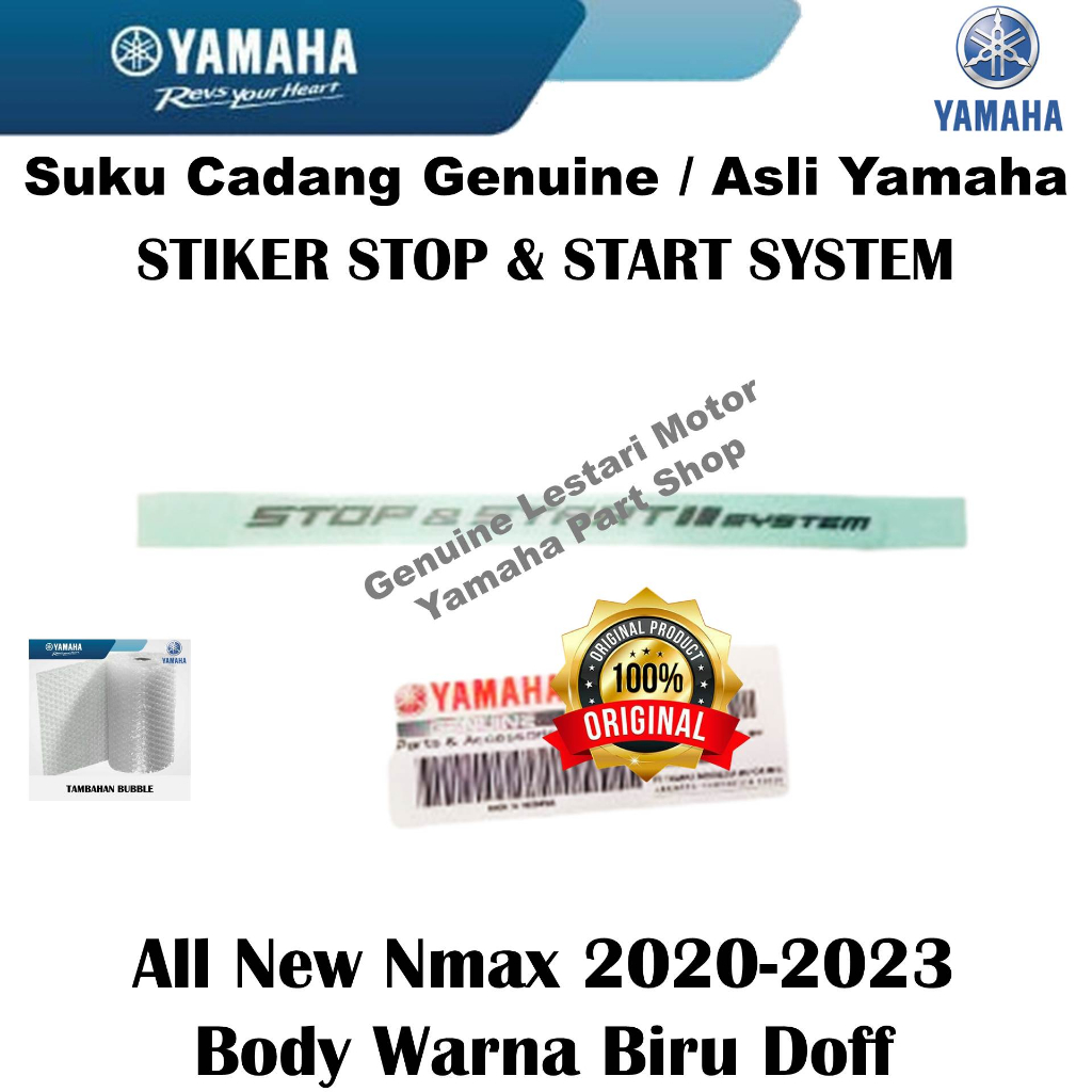 Stiker Stop & Start System All New Nmax N Max 2020 Biru Doff Asli Yamaha Surabaya