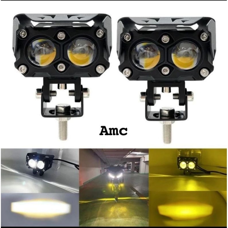 Lampu Tembak Laser Sorot LED SQL 2 Mata Putih Kuning 2 Warna - Kuning Putih Lampu Tembak SQL 2 Mata 