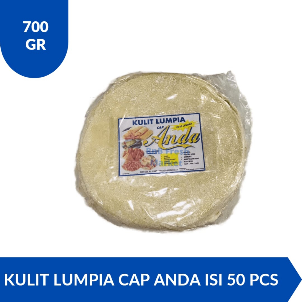 

Kulit Lumpia Cap Anda 700 Gram Isi 50 Lembar