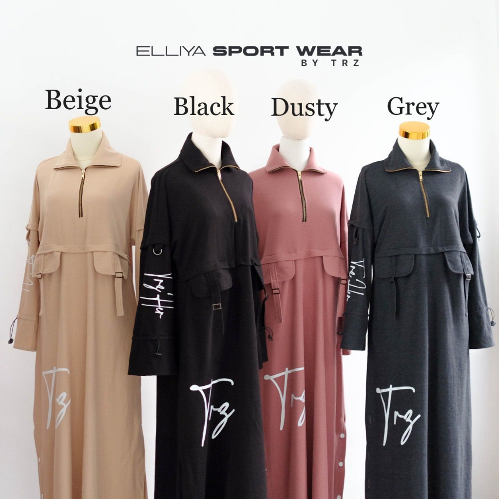 TRZ - Set Elliya Sporty Wear - Gamis -Dress Muslim