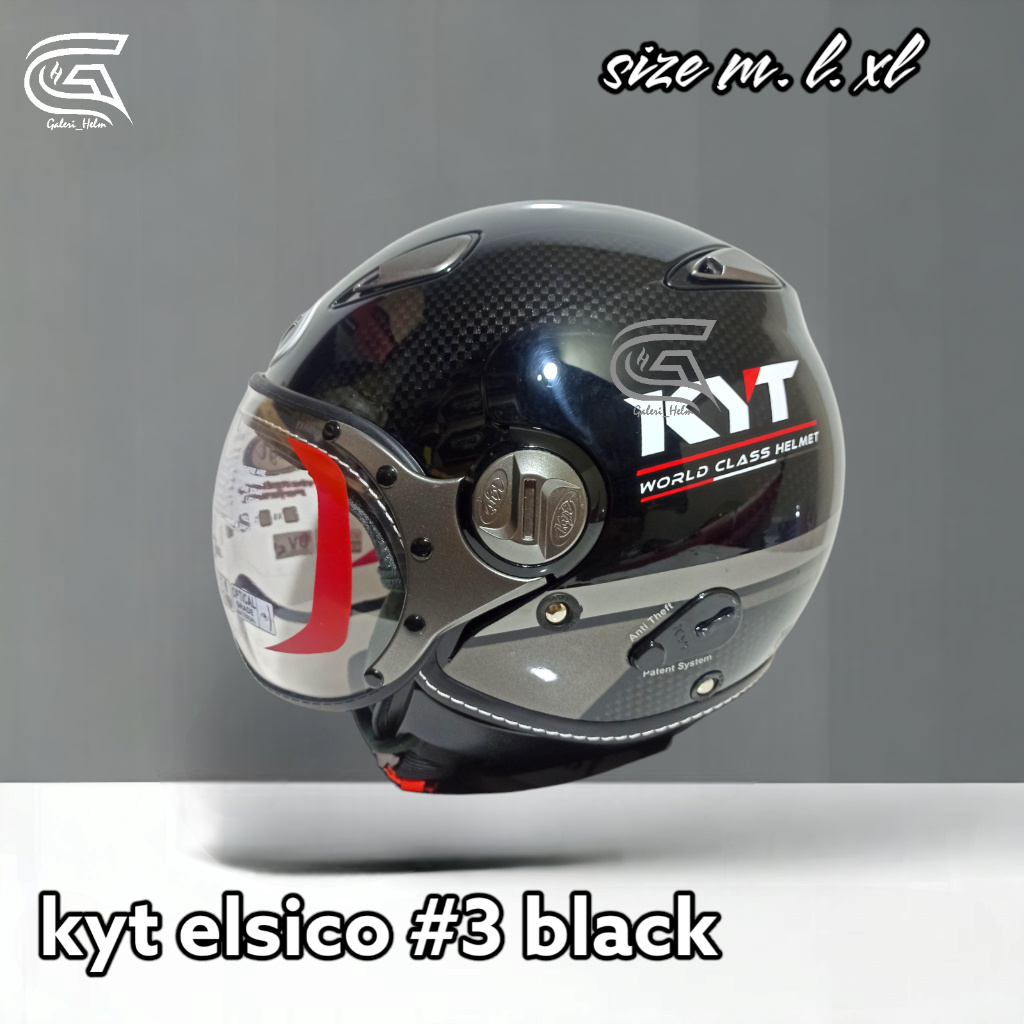 Helm kyt elsico #3 black/gunmetal|retro