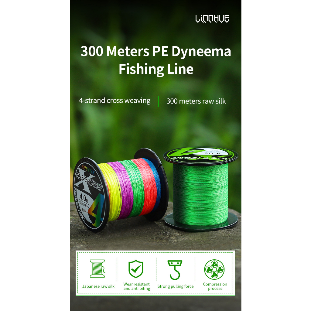 Senar benang pancing PE braid casting laut, multiwarna