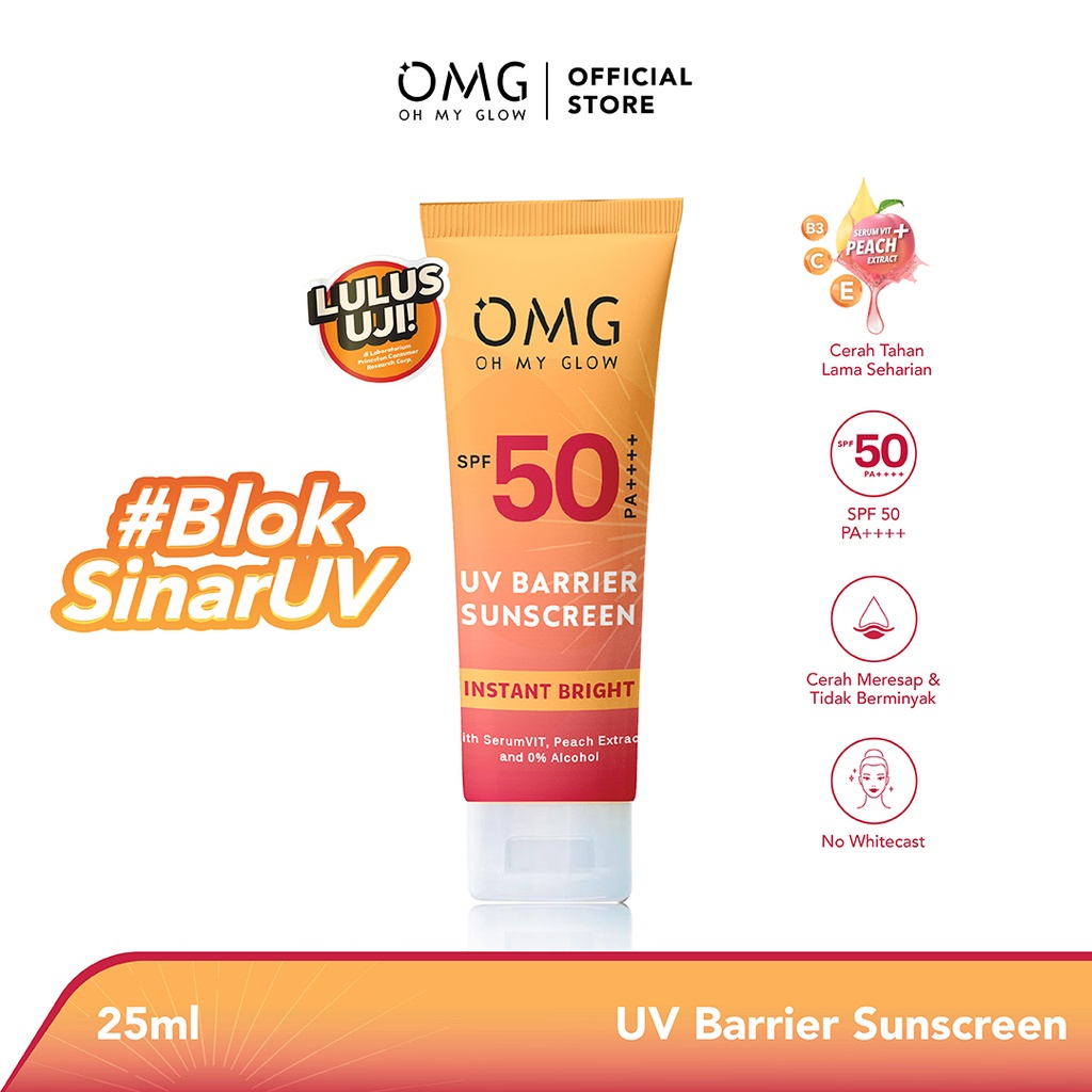 OMG OH MY GLOW UV BARRIER SUNSCREEN SPF 50 PA++++ ISI 25 ML