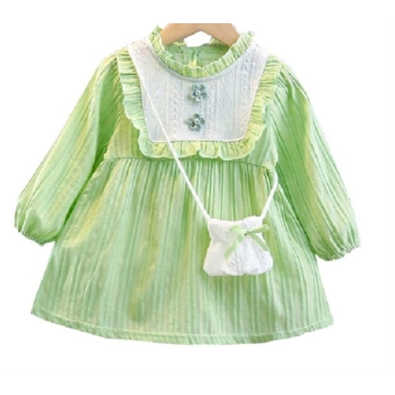 Dress Anak Korea Warna Hijau