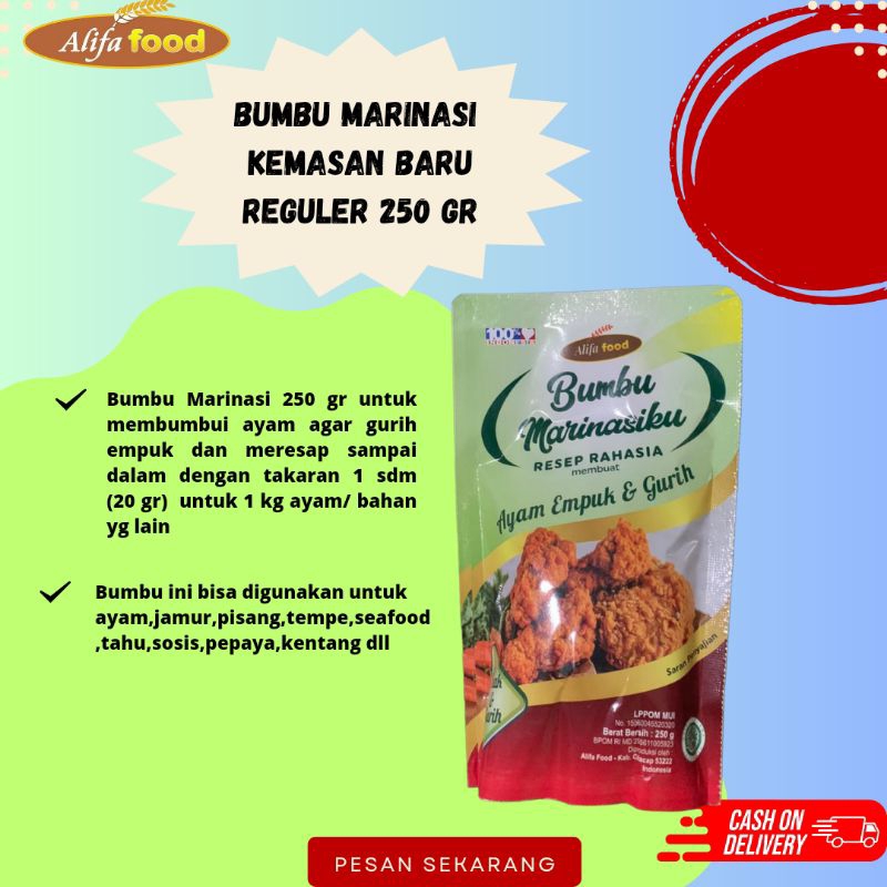 

Bumbu Marinasiku 250 gram Alifa Food tepung marinasi ayam ala KFC atau bahan crispy agar empuk dan gurih