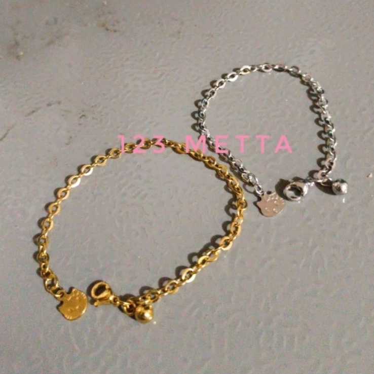 Gelang Titanium Dewasa Rantai Polos Titanium Asli