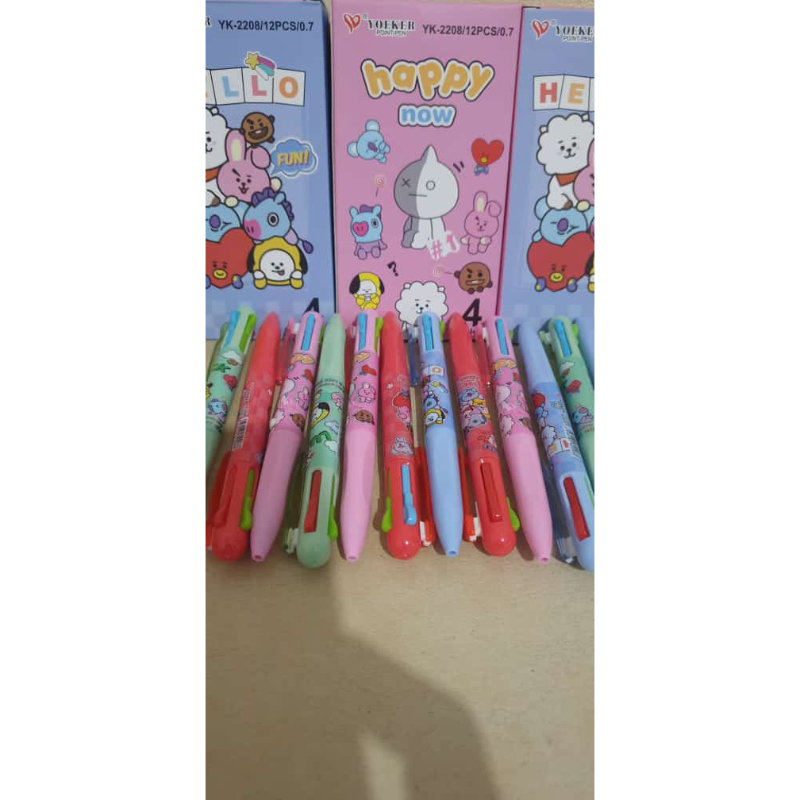

Pulpen 4 warna BTS YK-2208 yoeker bolpoin 12pcs