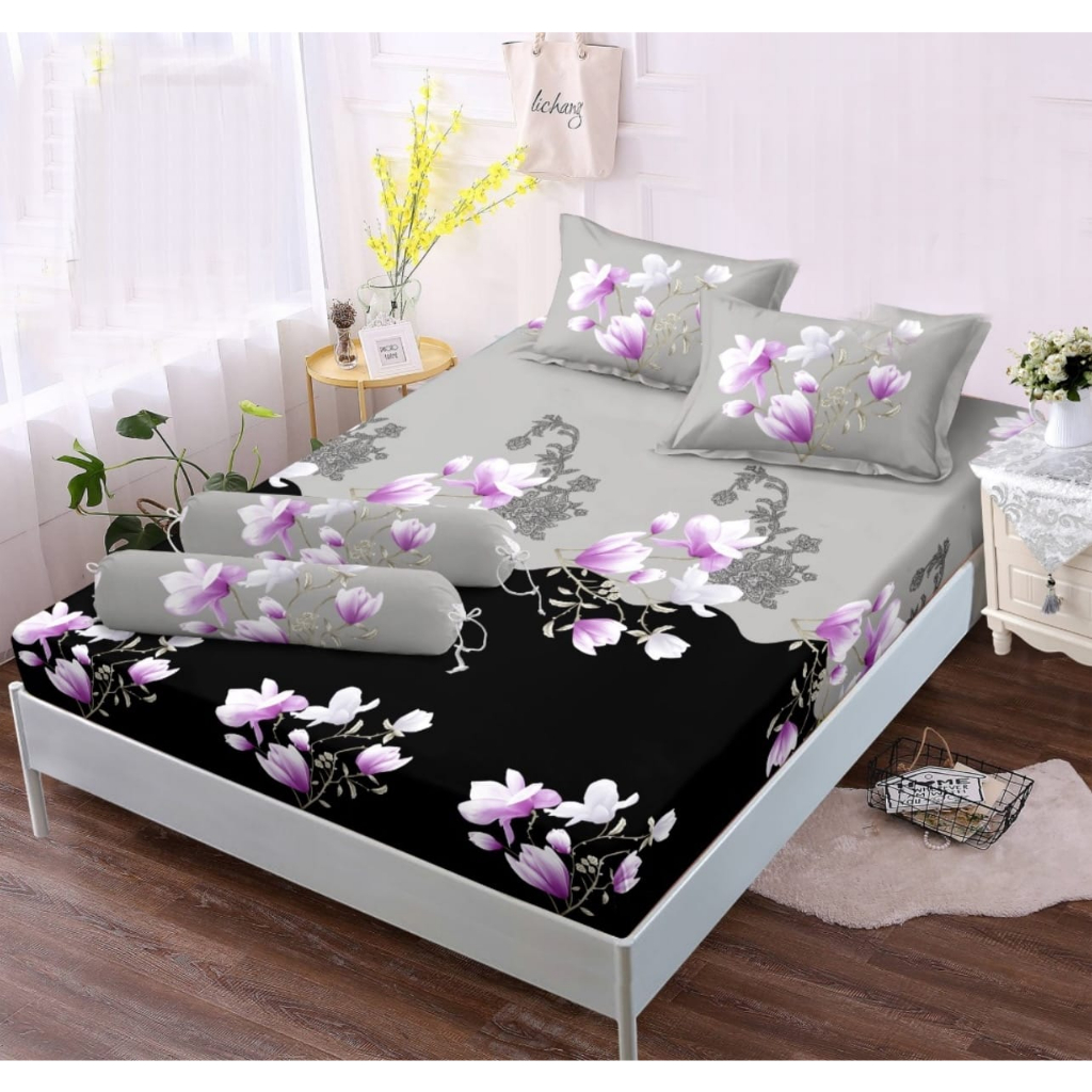 Lotsoolup Sprei Premium Motif Bunga 3D Vintage Aesthetic Ukuran King 180X200 Seprei