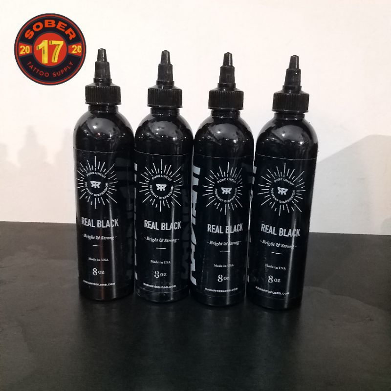 tinta tato RADIANT INK Real Black 8oz  240 mili & 1oz  30 mili 100 original USA