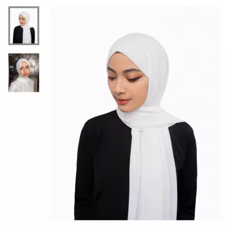 (Preloved) Lafiye Zhi Scarf in White + Free Pou Inner Tie in White