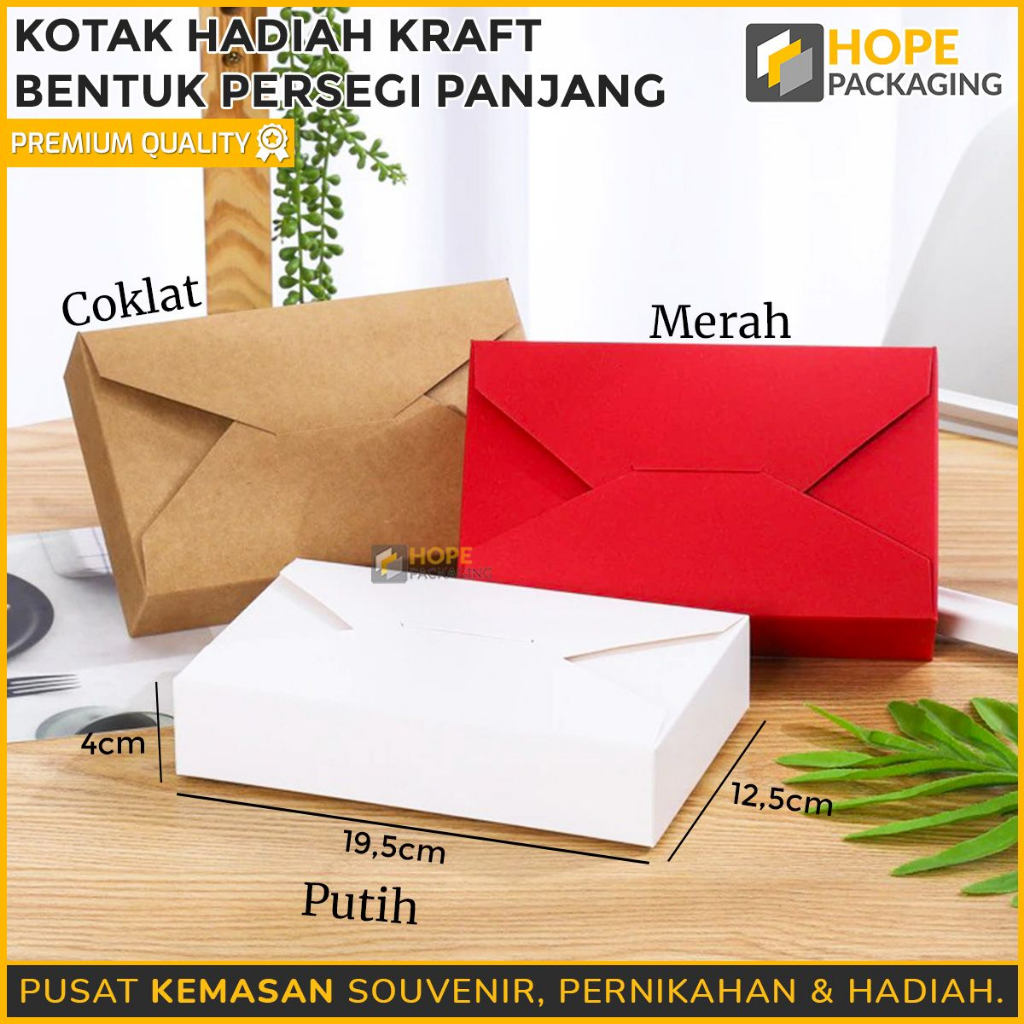 

Kotak Hadiah Kraft Bentuk Persegi Panjang / Dus Hadiah / Kotak Kue / Kardus Kue