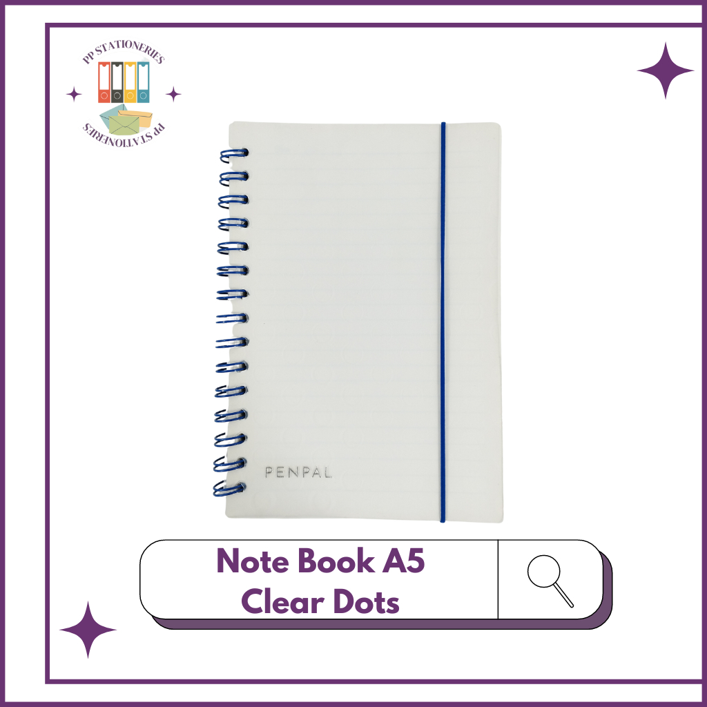 

Penpal Note Book A5 Spiral Clear Dots Transparan (PL-NB)