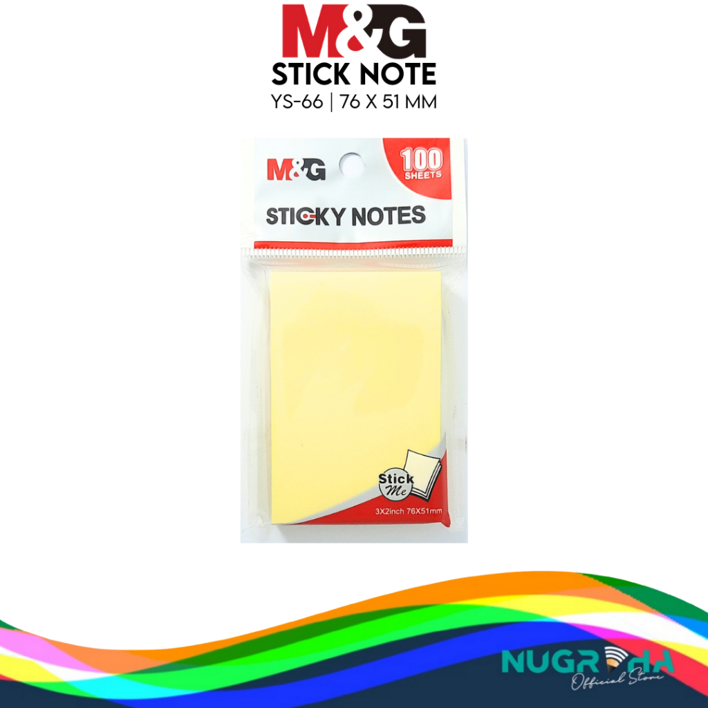 

MEMO STICK NOTE STICKY NOTES YELLOW KUNING M&G YS66 3X2 INCH