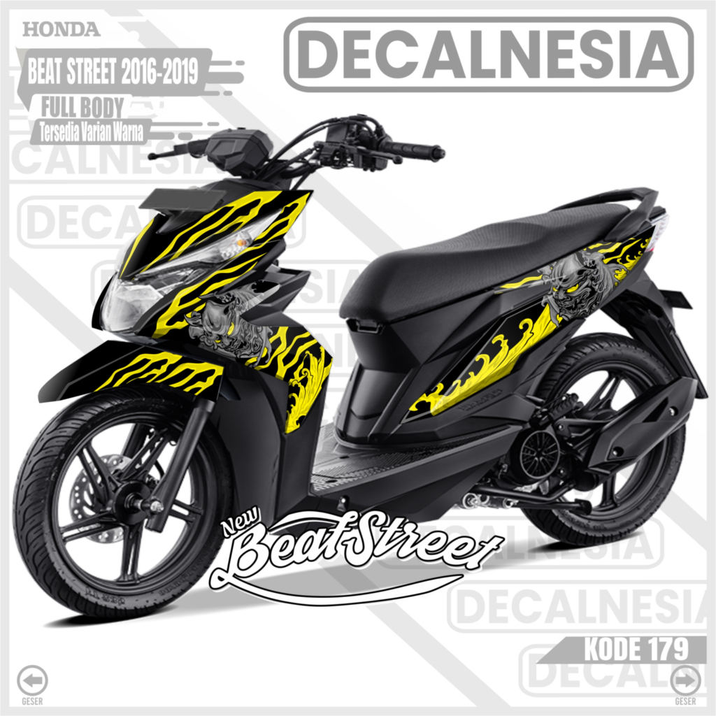 Stiker Decal Motor Beat Street Old  2016 2017 2018 2019 Full Body Variasi Modifikasi C179