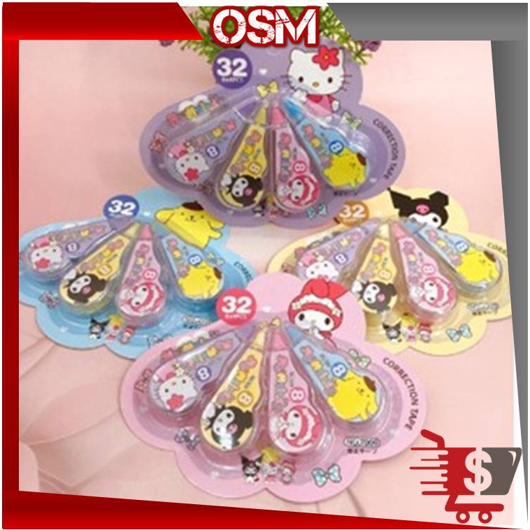

OSM S5740 Tipe X Pita / Penghapus Pulpen Roll Correction Tape / Tipex Set 4pcs / Tipex Karakter Lucu / 4 Pcs Coreection Tape