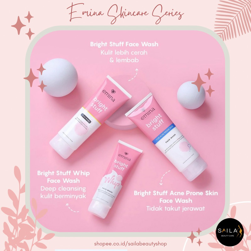 SAILA (GET1GIFT) EMINA BRIGHT STUFF FACE WASH | EMINA BRIGHT STUFF FACE SCRUB | EMINA BRIGHT STUFF F