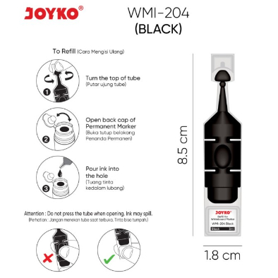 

REFILL WHITEBOARD SPIDOL HITAM WMI-204 BLACK JOYKO
