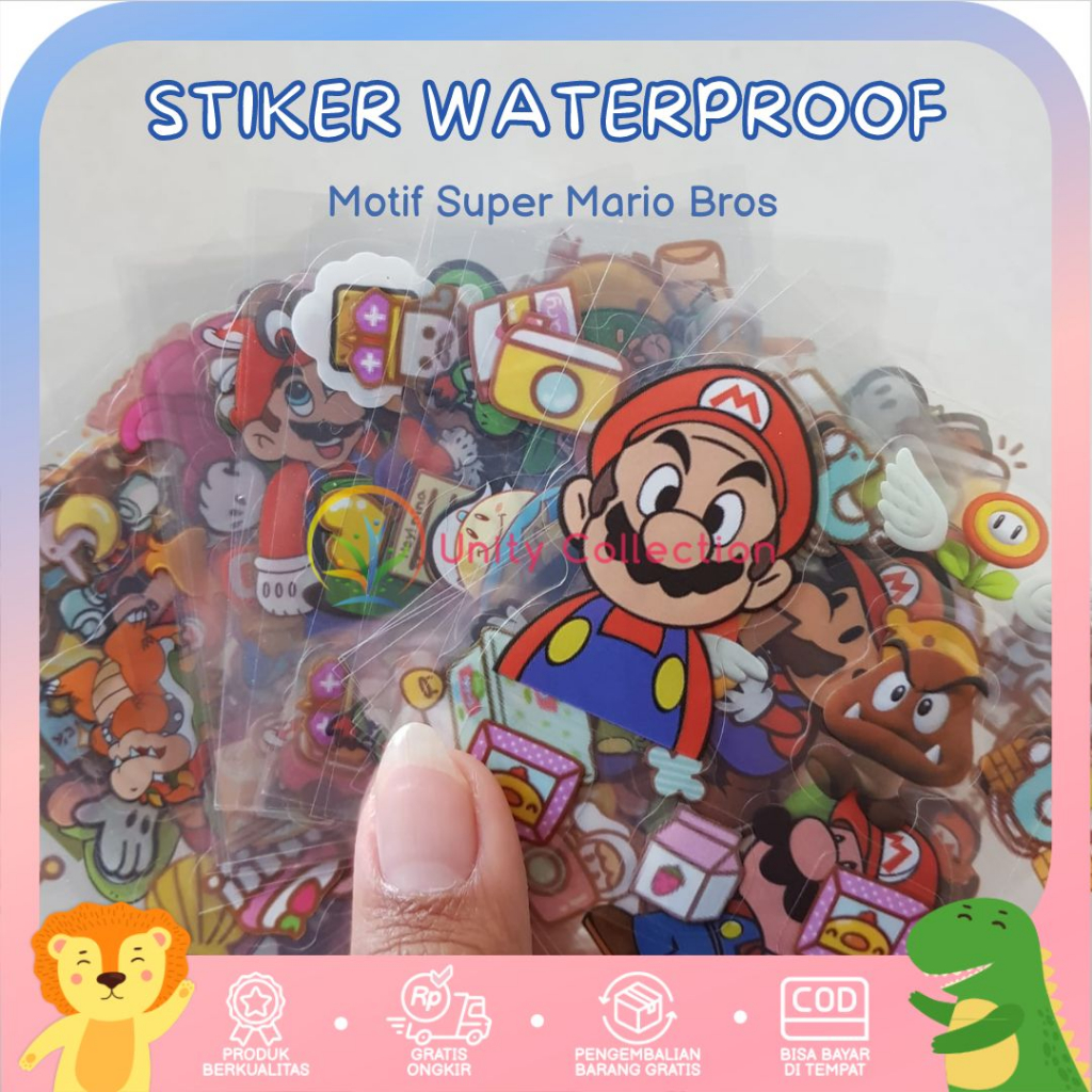 

Sticker Kartun Super Mario Bros Bahan PVC [ECER] 1 LEMBAR / Stiker Waterprooft