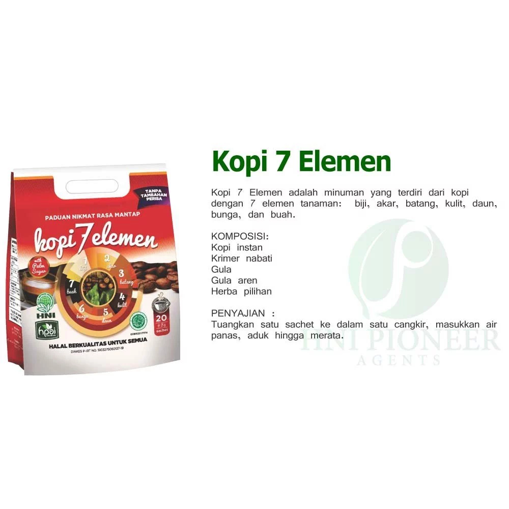 

❤️HNI❤️ Kopi 7 elemen isi 20 sachet HPAI HNI