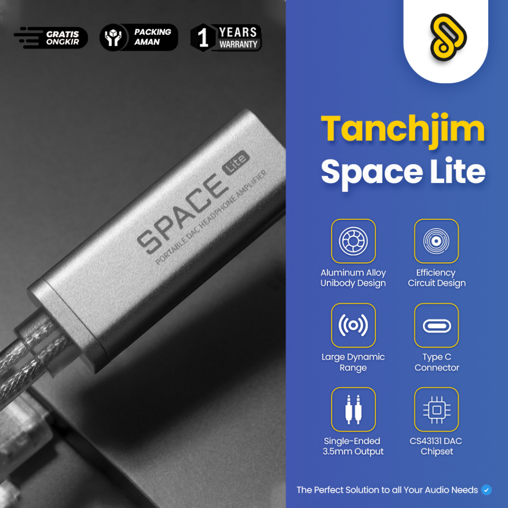 TANCHJIM SPACE LITE CS43131 USB Type-C 3.5 Portable Dongle DAC/AMP
