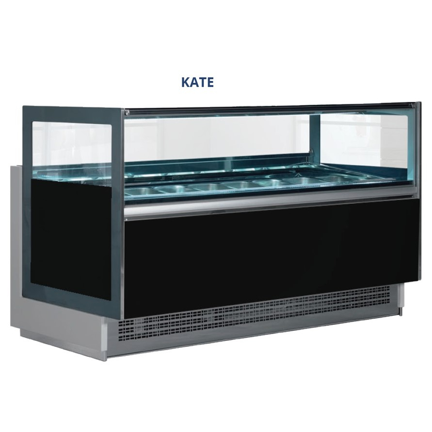 Gea KATE G9 Gelato Showcase (Fan Cooling) Mesin Pemajang Gelato 18 Pan