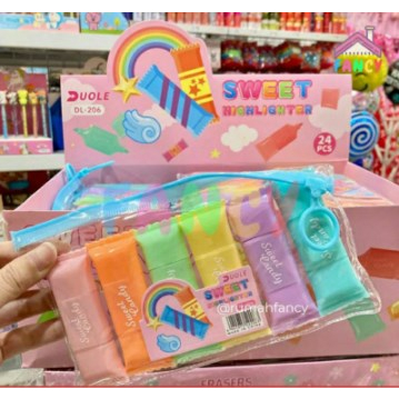 

1 set Stabilo Highlitter warna pastel bentuk permen isi 6pcs