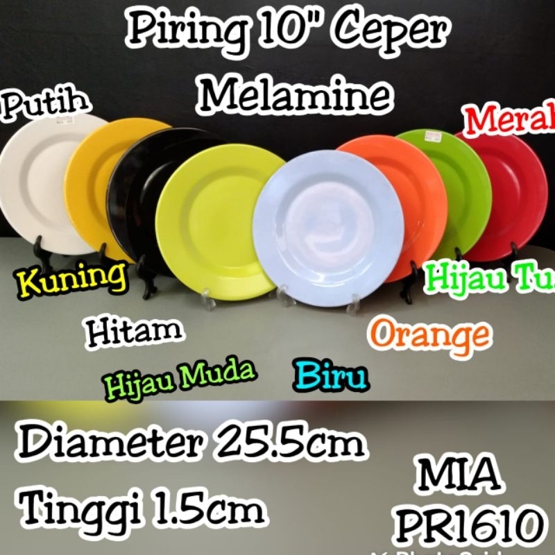 Piring 10" Ceper Melemine / Piring Melamine Ceper Donyku