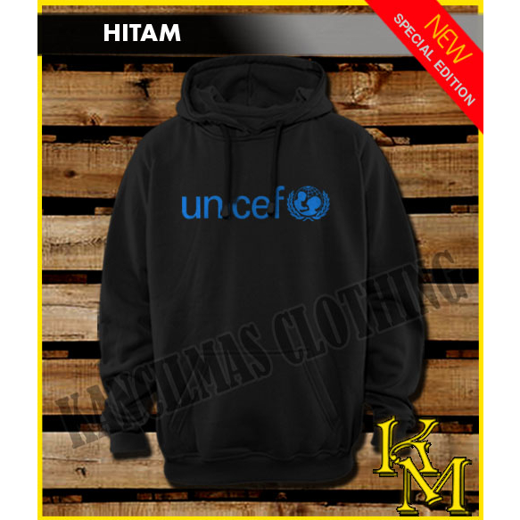 SWEATER HOODIE UNICEF NEW WARNA HITAM