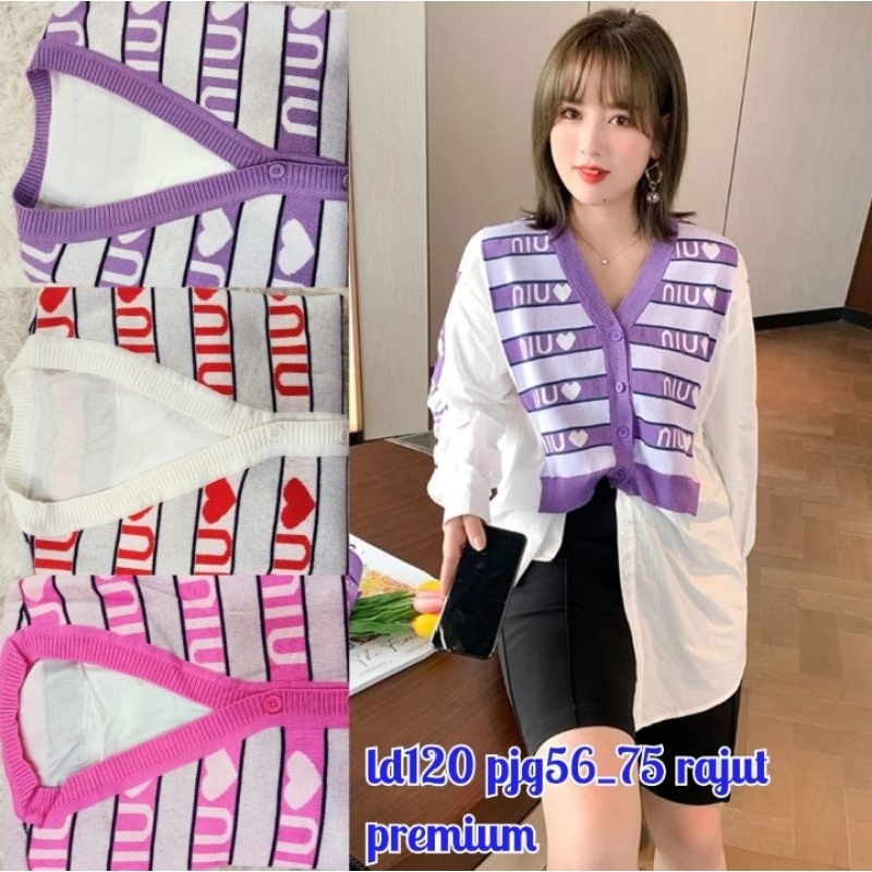 Blouse Rompi Bahan Katun Mix Rajut Import