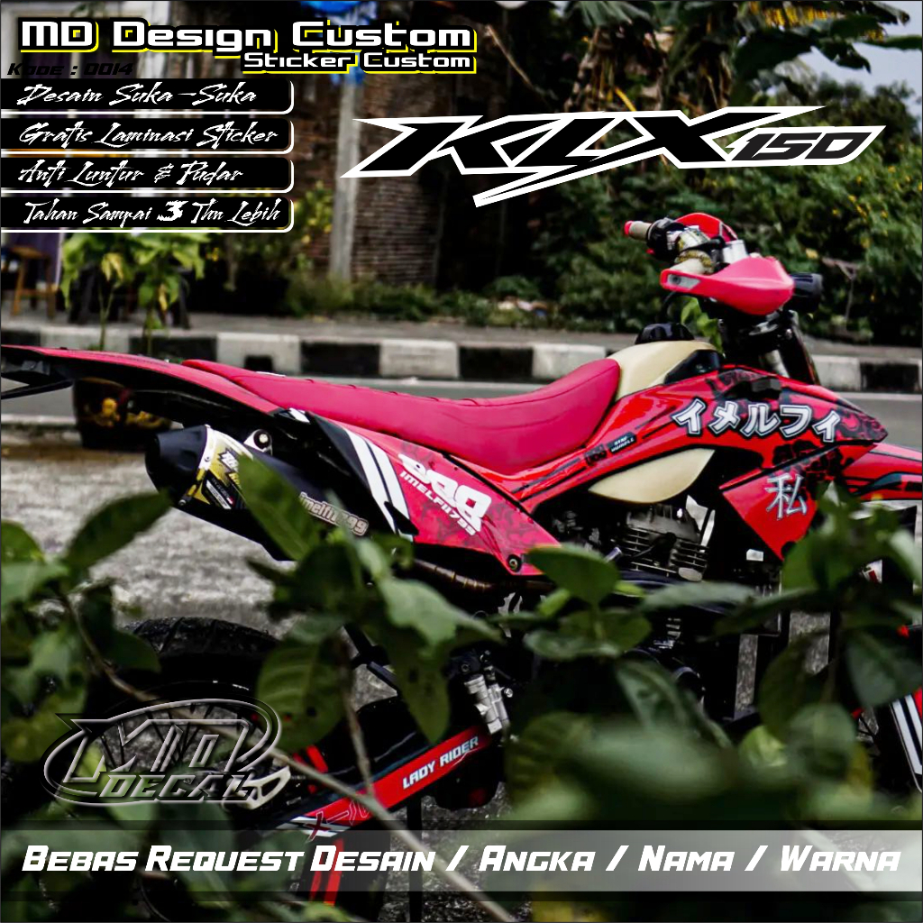 0014 Sticker Decal KLX 150 BF / G full Body Terbaru - Stiker Decal KLX 150 BF full Body - Sticker Va