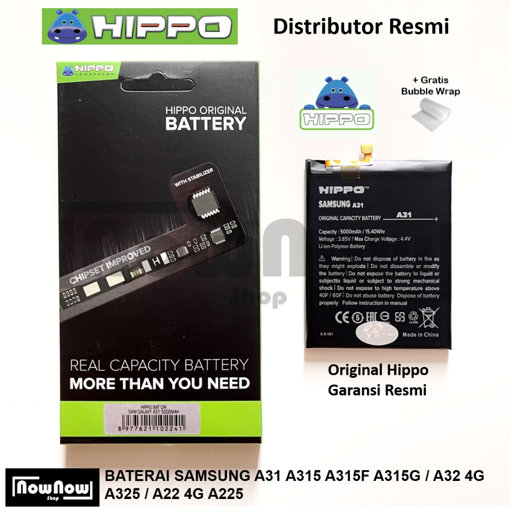 Baterai Hippo Samsung Galaxy A31 A315 A315F A315G / A32 4G A325 A325F / A22 4G A225 A225F Original B