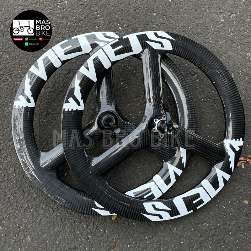 wheelset karbon viets 20 451 discbrake & vbrake 20 451 velg karbon viets trispokei