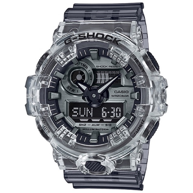 JAM TANGAN PRIA CASIO G-SHOCK GA-700SK-1A ORIGINAL - GSHOCK GA700SK CLEAR JELLY G-SHOCK ORIGINAL