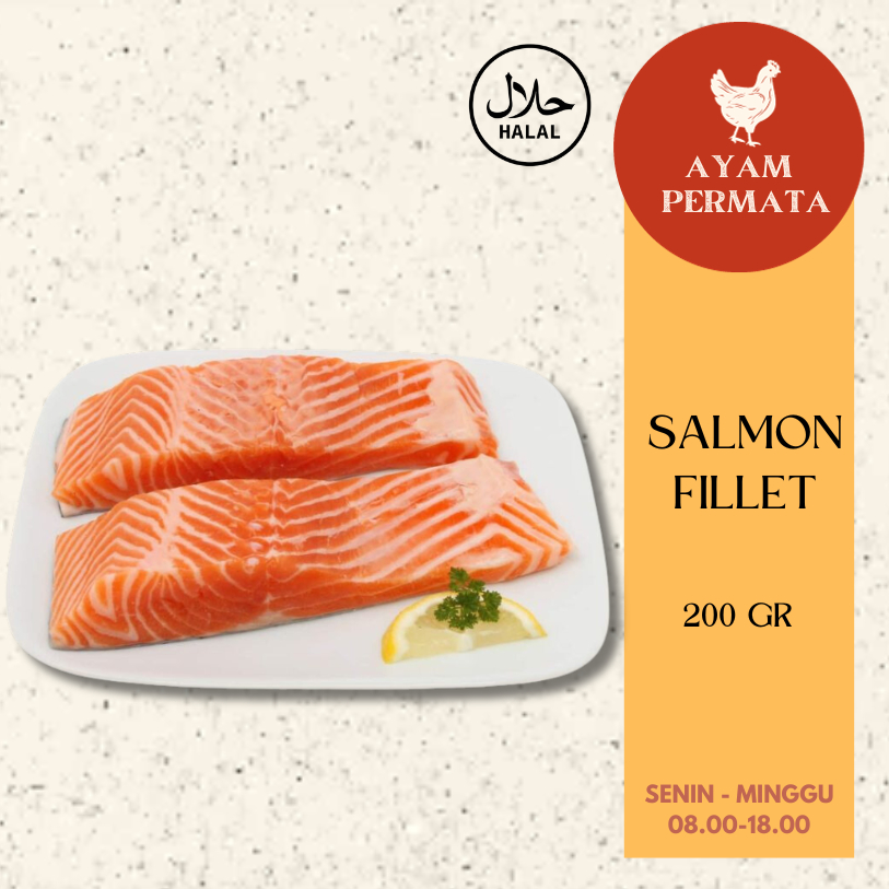 

Salmon Fillet 200gr - Daging Ikan Tanpa Tulang - Halal Import - Ayam Permata