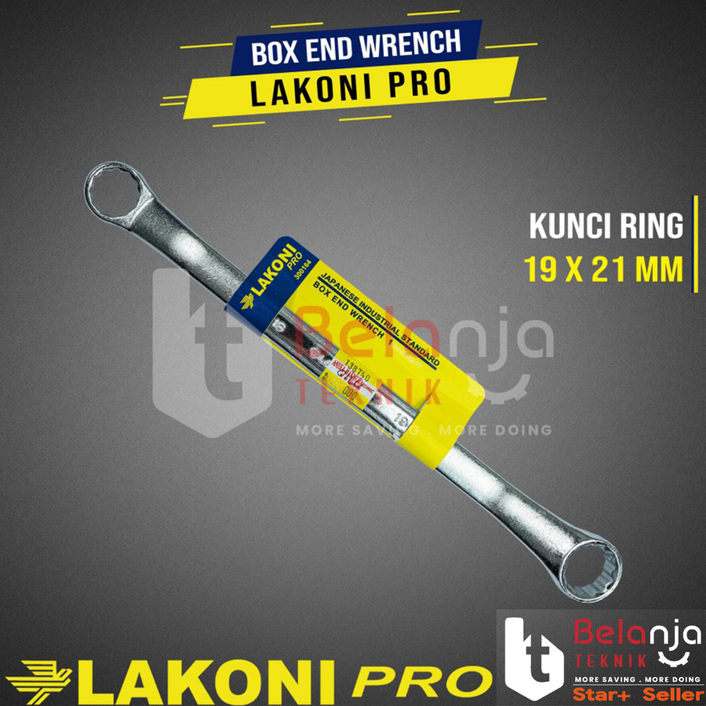 LAKONI PRO Box End Wrench 19 X 21 MM Kunci Ring 19X21MM CRV Steel