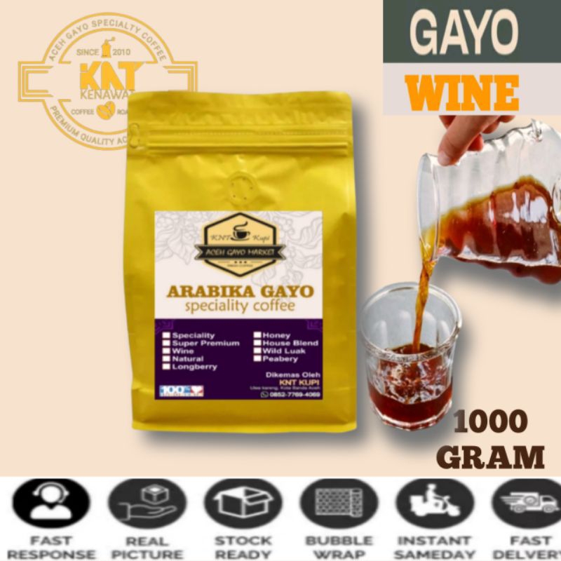 KOPI BUBUK MURNI ARABIKA ARABICA GAYO WINE 1kg KOPI ACEH ASLI ORIGINAL.